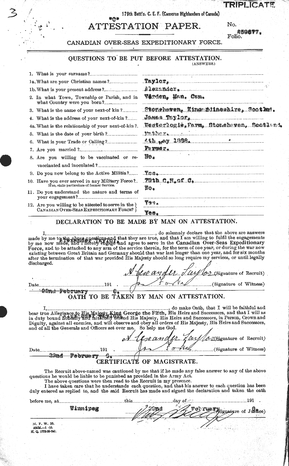 Personnel Records of the First World War - CEF 626139a