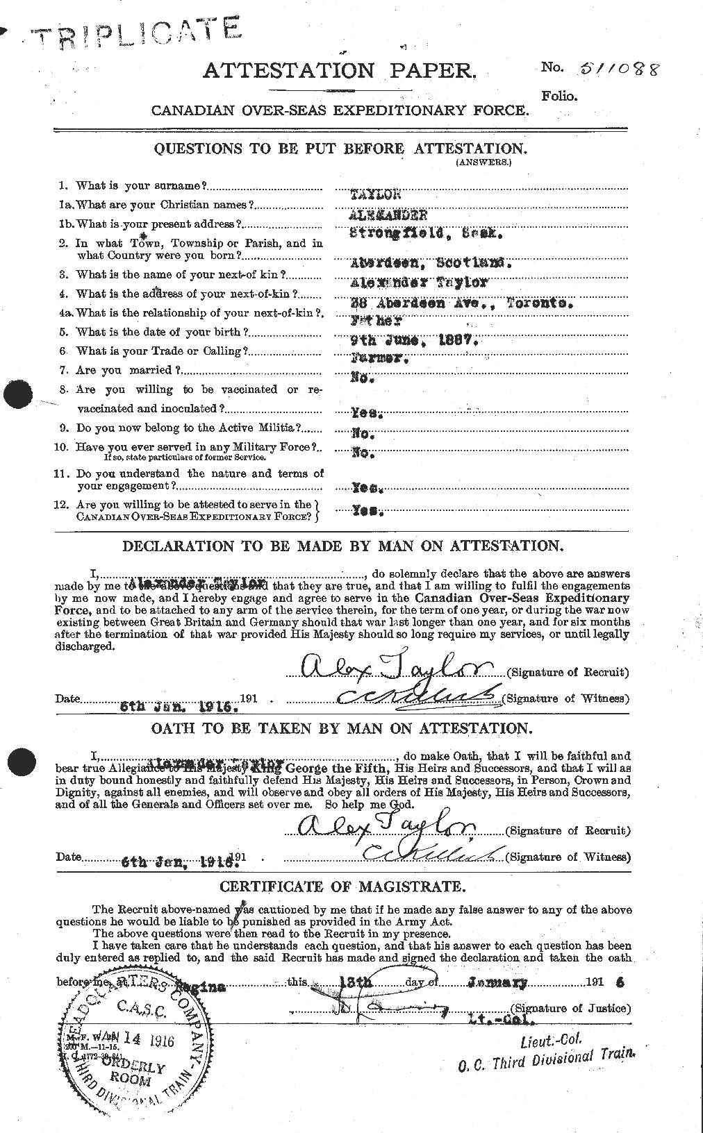 Personnel Records of the First World War - CEF 626142a