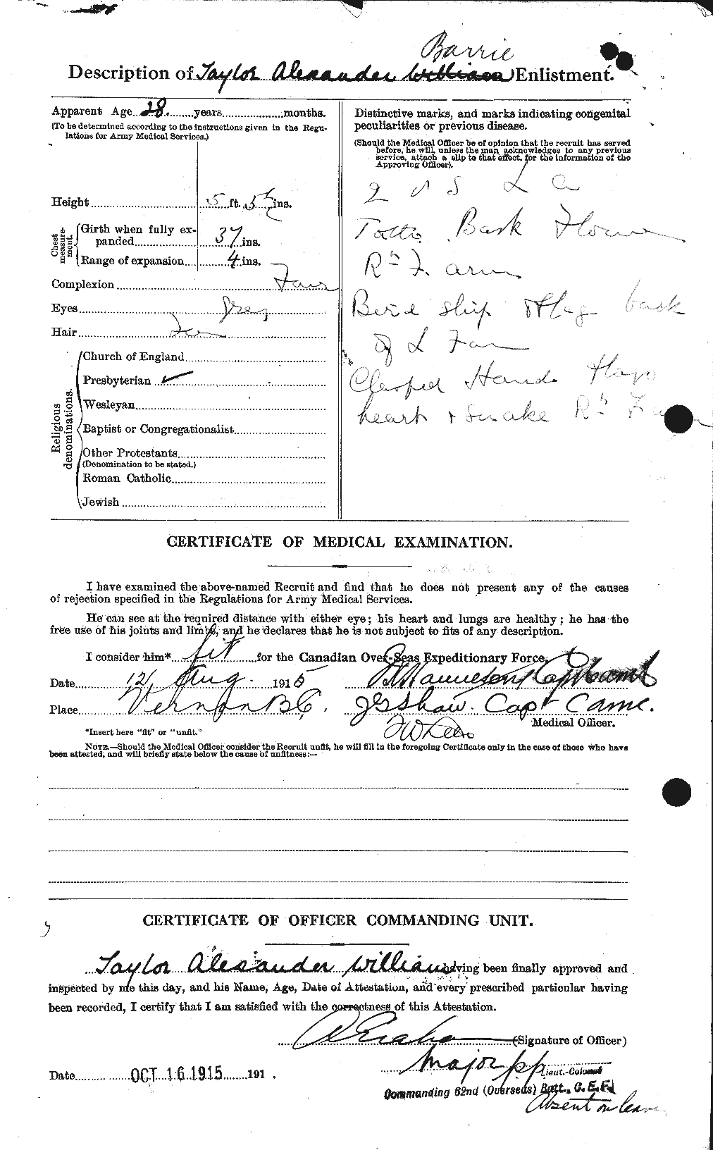 Personnel Records of the First World War - CEF 626151b