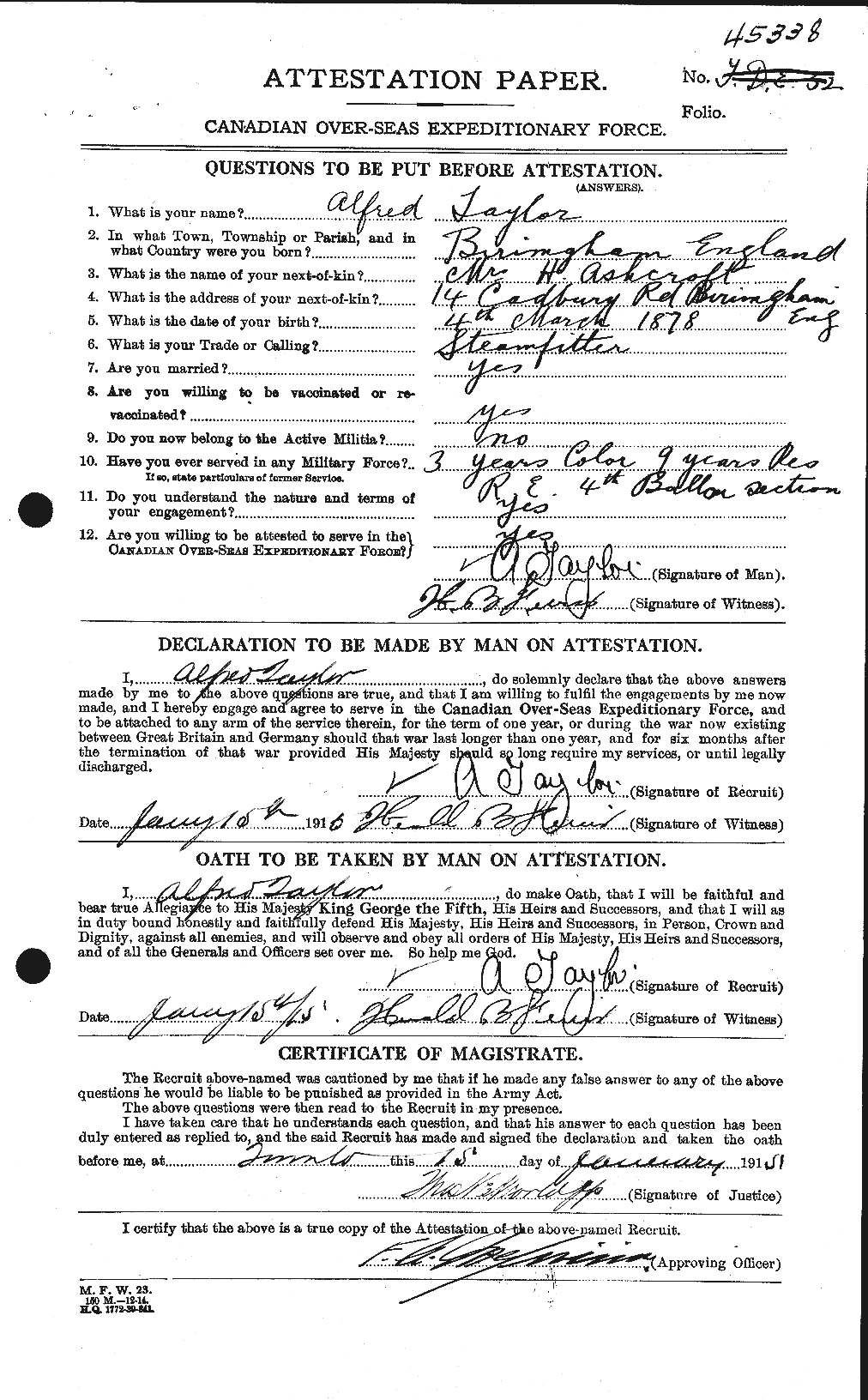 Personnel Records of the First World War - CEF 626162a