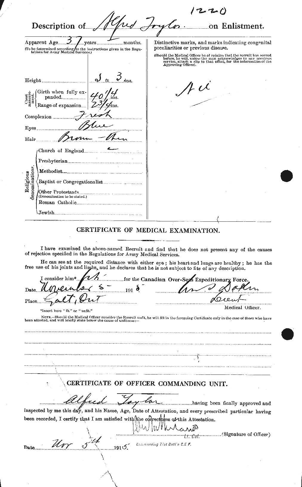 Personnel Records of the First World War - CEF 626171b