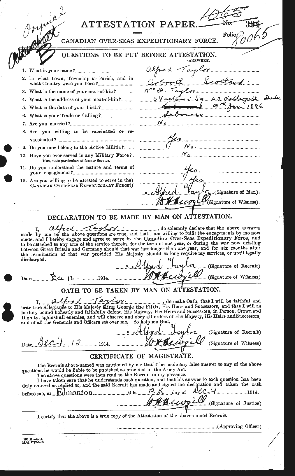 Personnel Records of the First World War - CEF 626174a