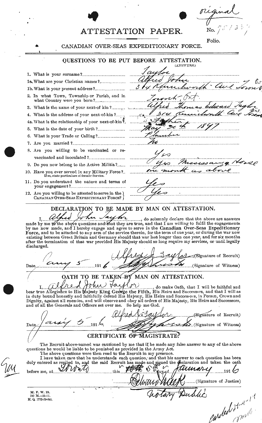 Personnel Records of the First World War - CEF 626188a