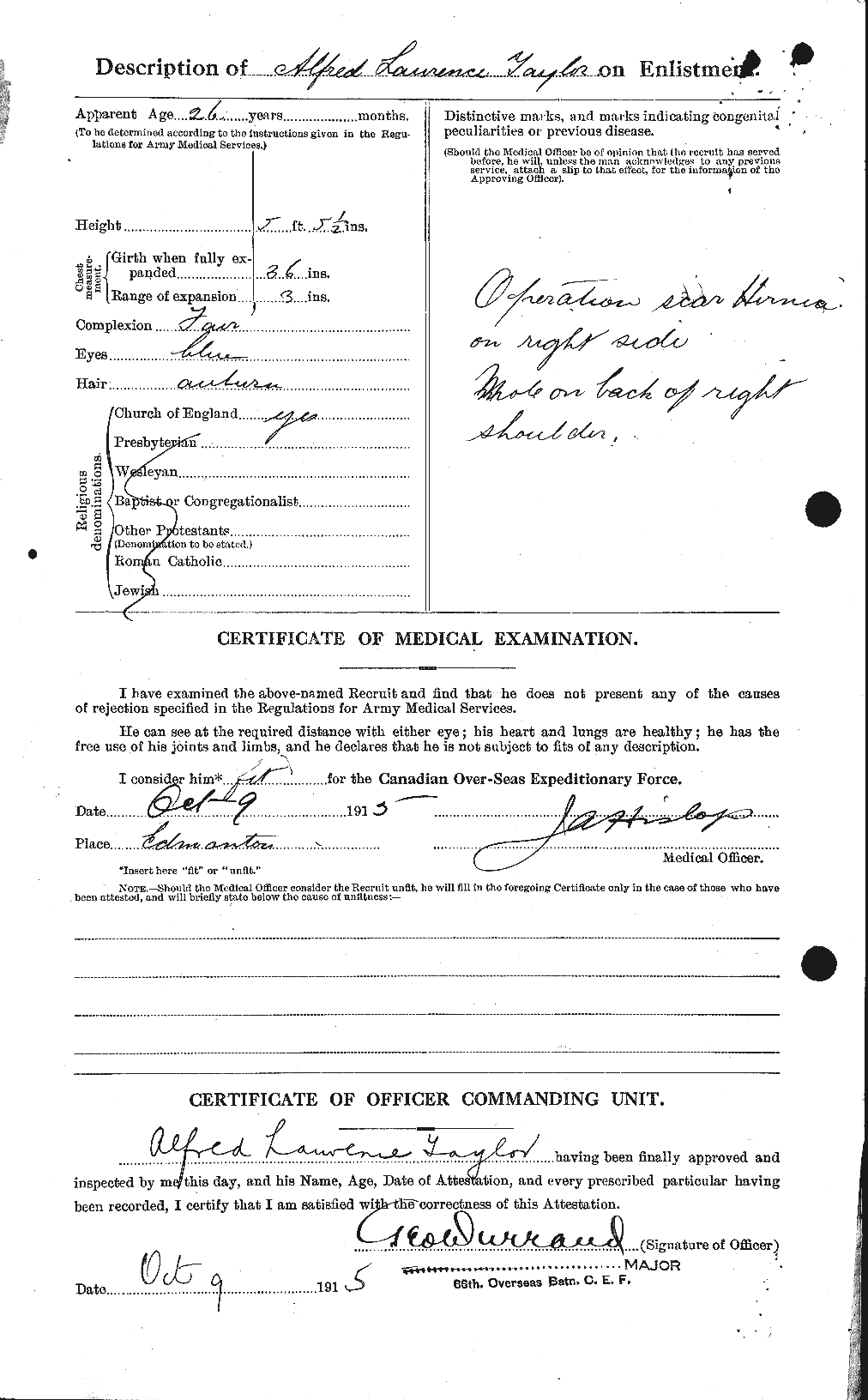Personnel Records of the First World War - CEF 626191b