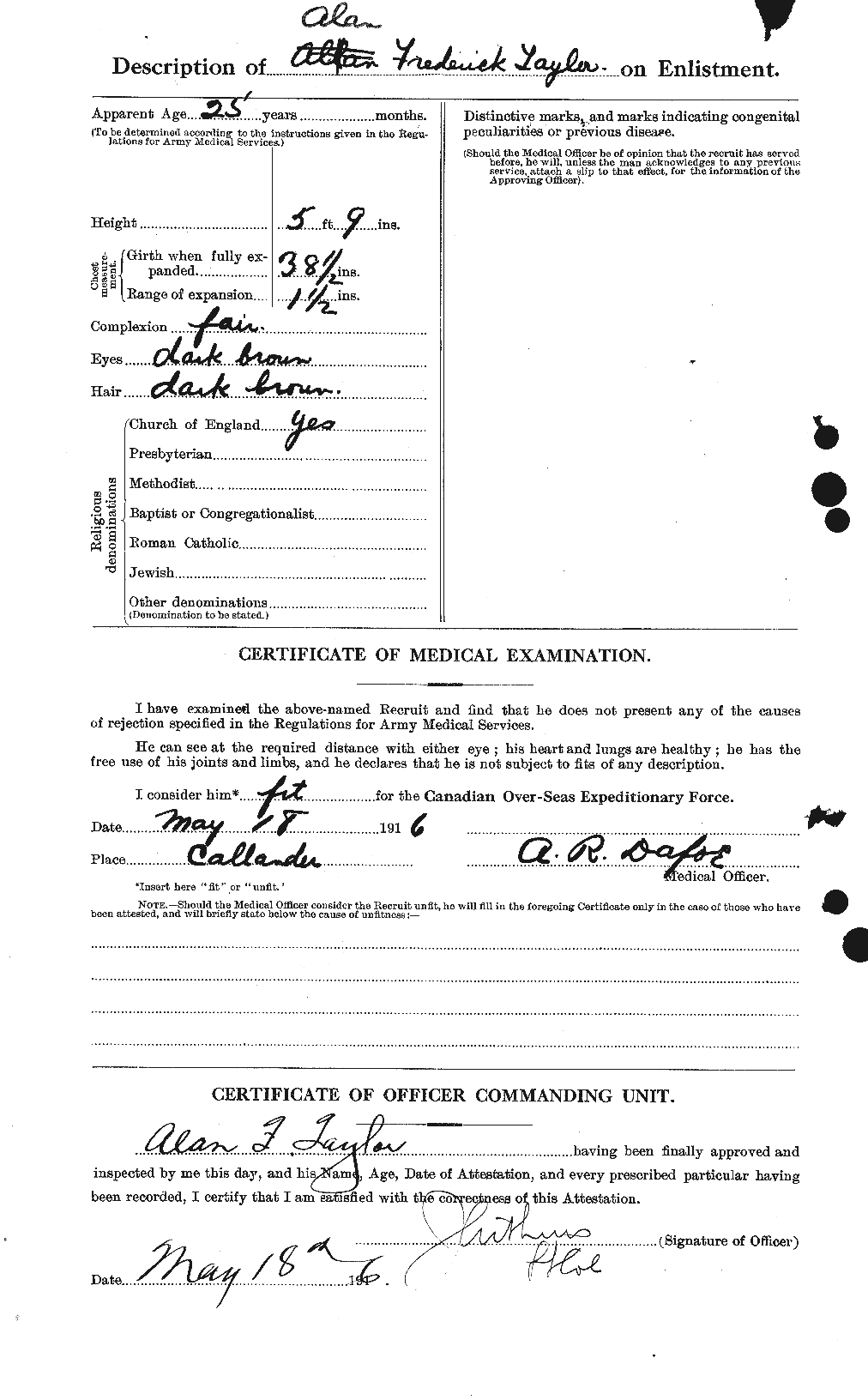 Personnel Records of the First World War - CEF 626205b