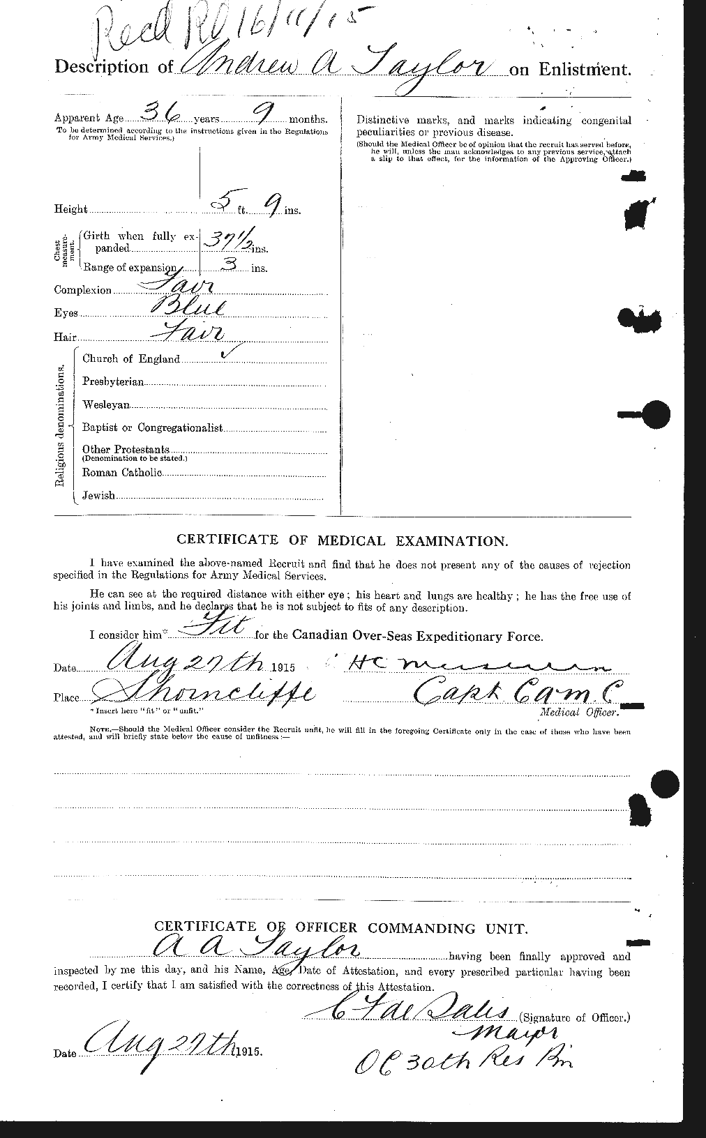 Personnel Records of the First World War - CEF 626225b