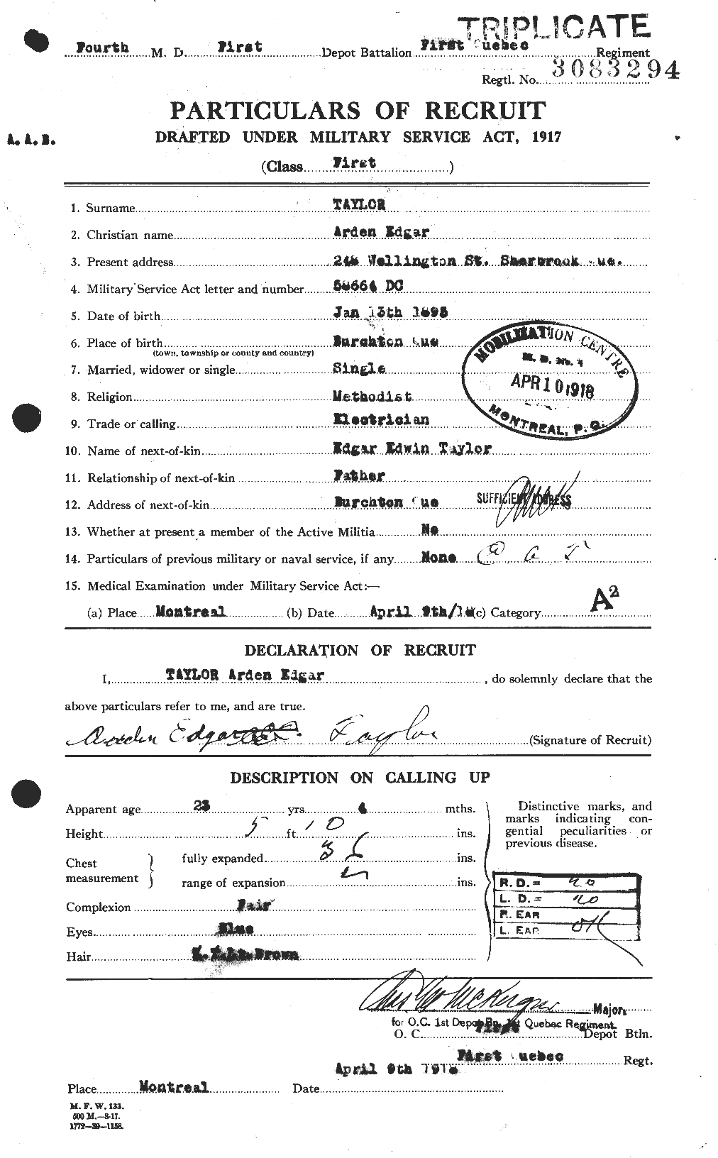 Personnel Records of the First World War - CEF 626249a