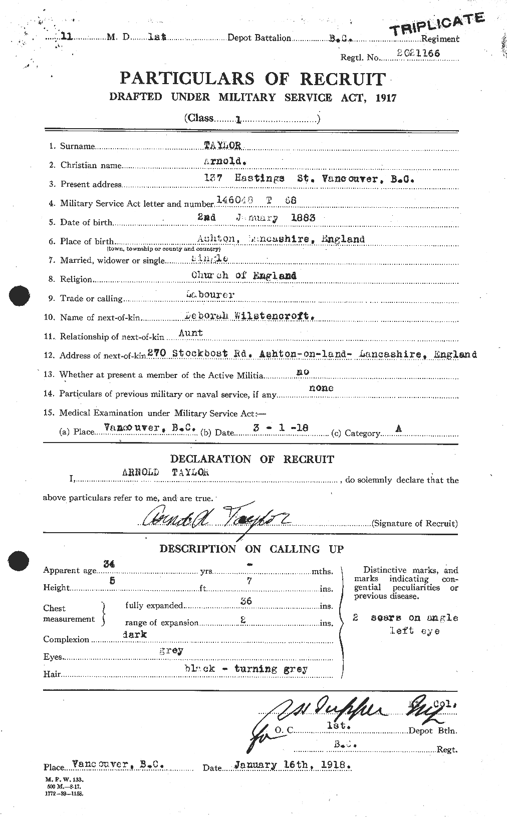 Personnel Records of the First World War - CEF 626251a