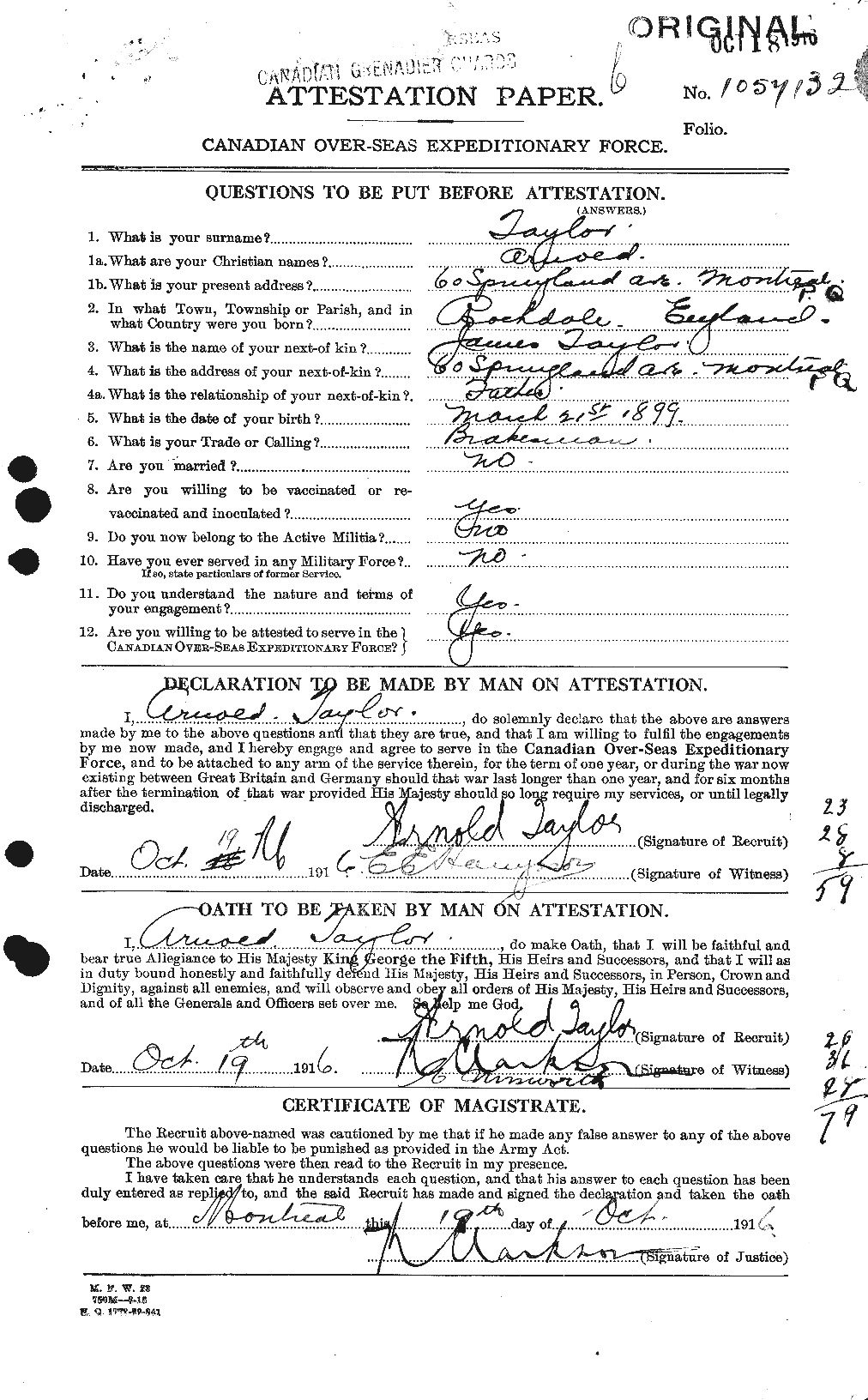 Personnel Records of the First World War - CEF 626252a