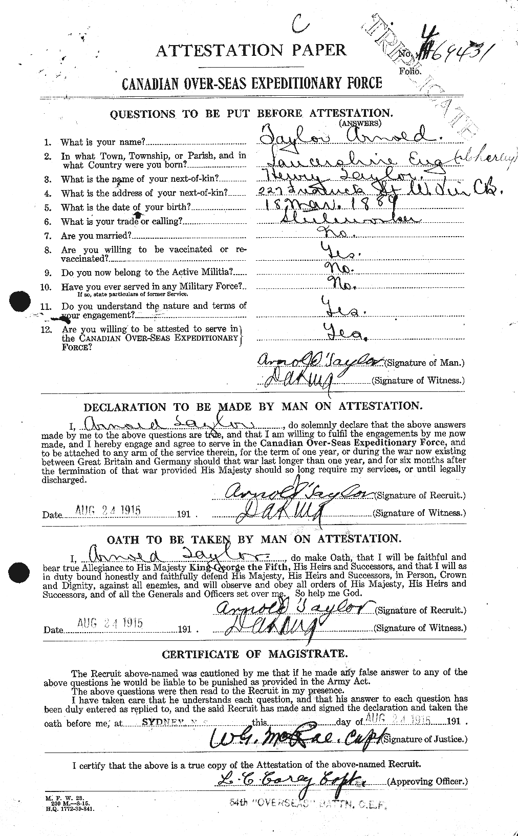 Personnel Records of the First World War - CEF 626253a