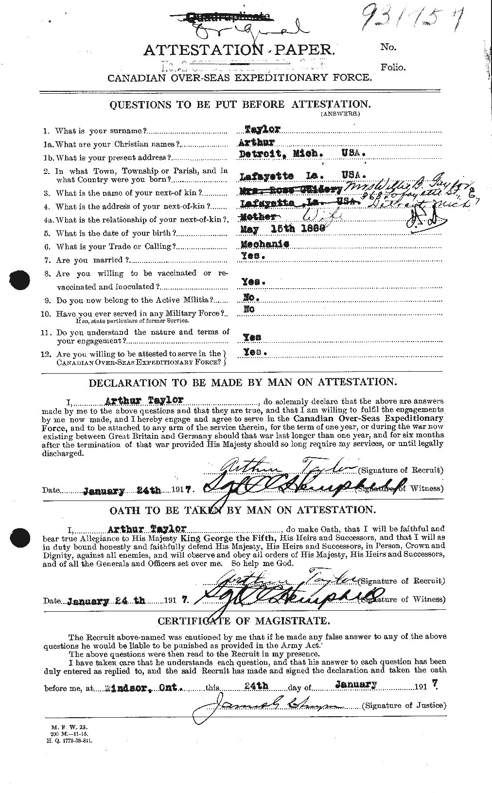 Personnel Records of the First World War - CEF 626263a