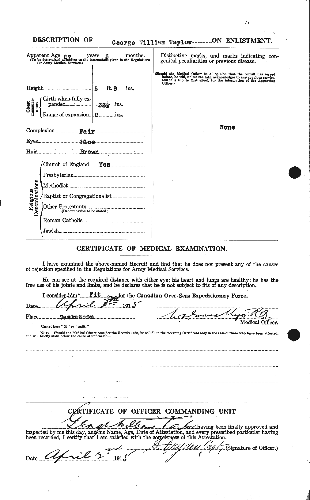 Dossiers du Personnel de la Première Guerre mondiale - CEC 626367b