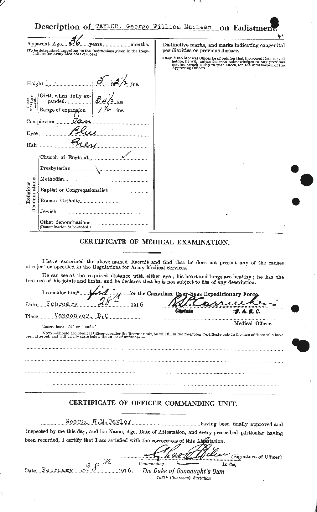 Dossiers du Personnel de la Première Guerre mondiale - CEC 626372b