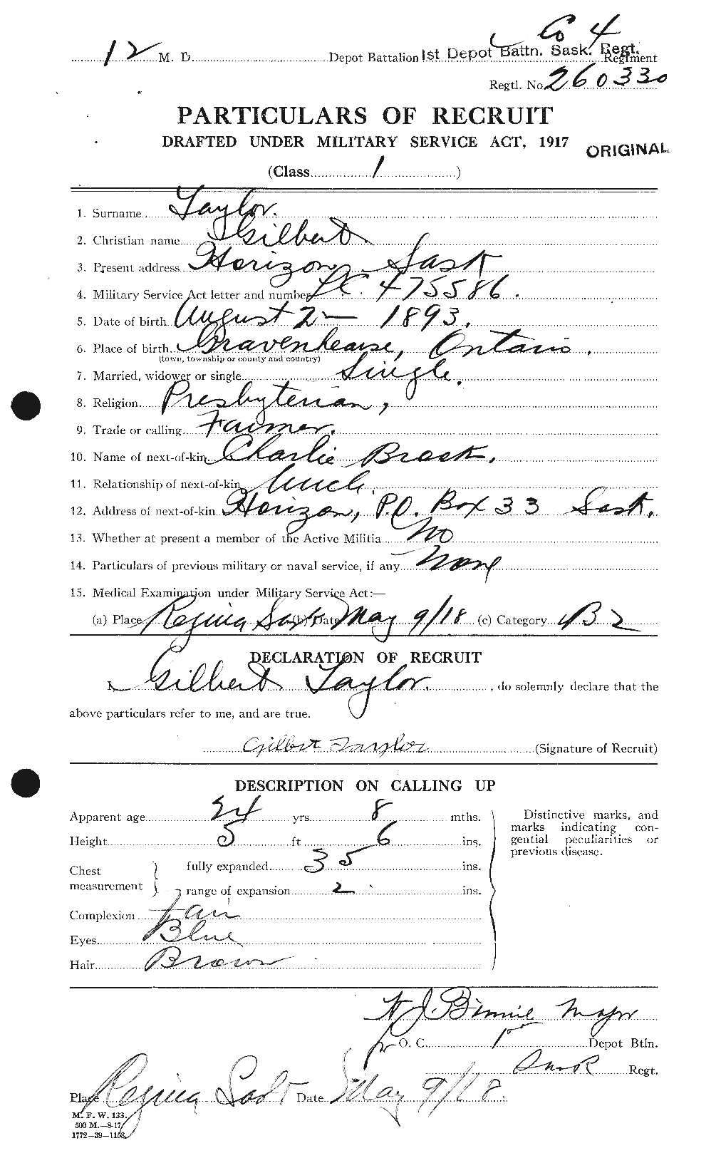 Personnel Records of the First World War - CEF 626378a