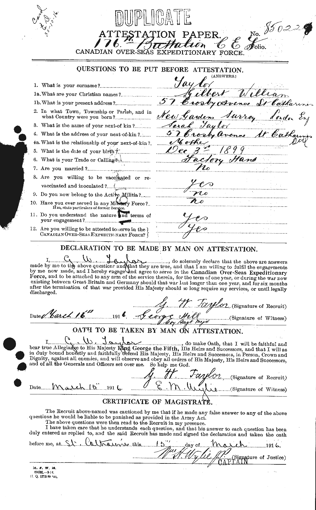 Personnel Records of the First World War - CEF 626381a