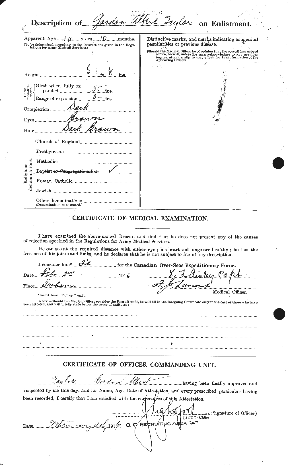 Dossiers du Personnel de la Première Guerre mondiale - CEC 626385b