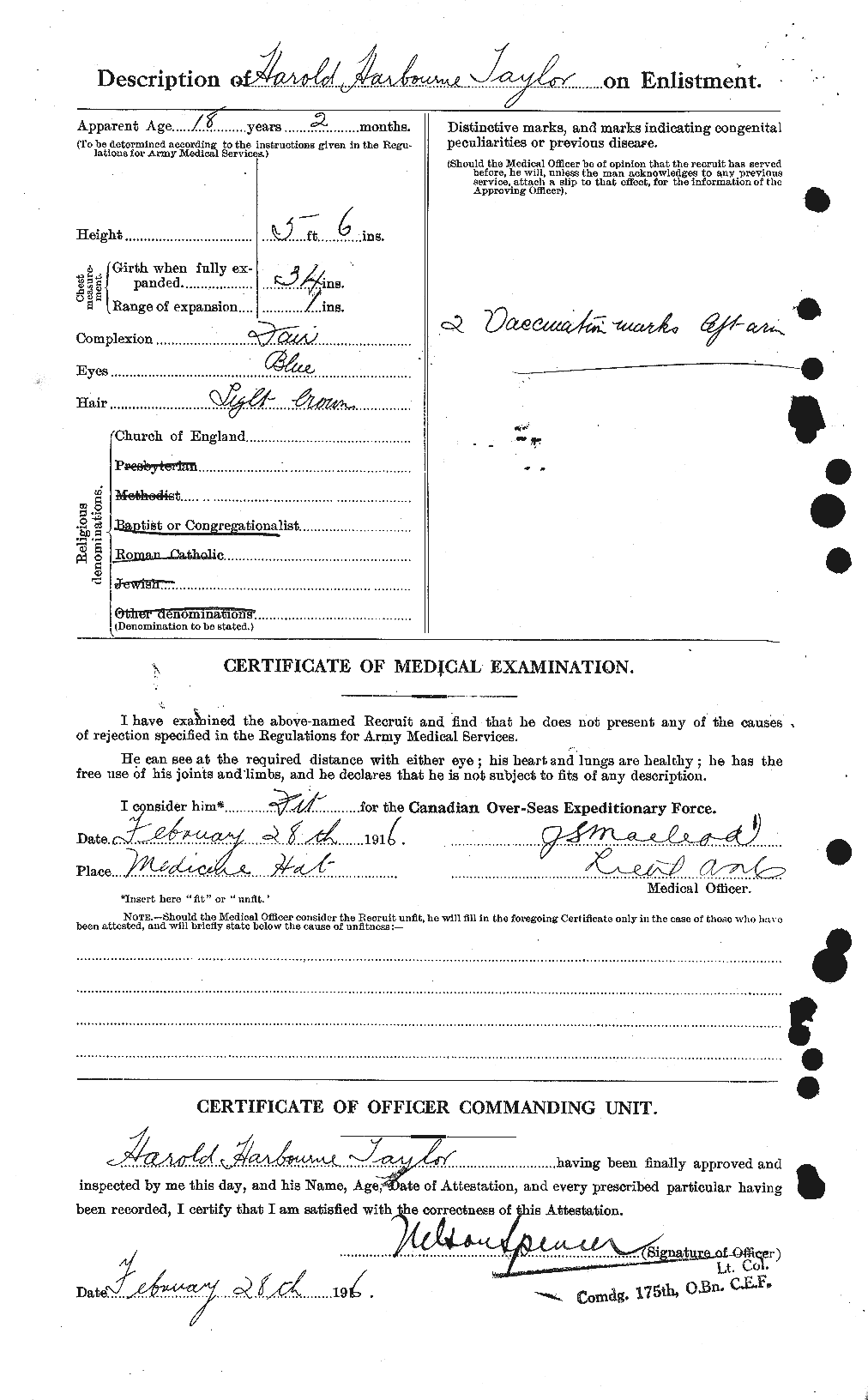 Dossiers du Personnel de la Première Guerre mondiale - CEC 626422b