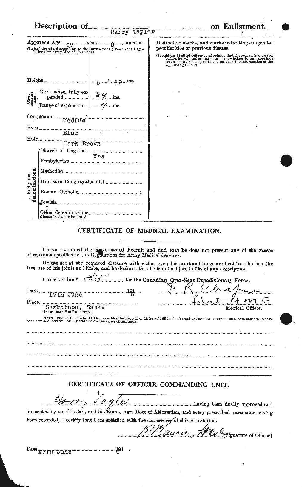 Personnel Records of the First World War - CEF 626453b
