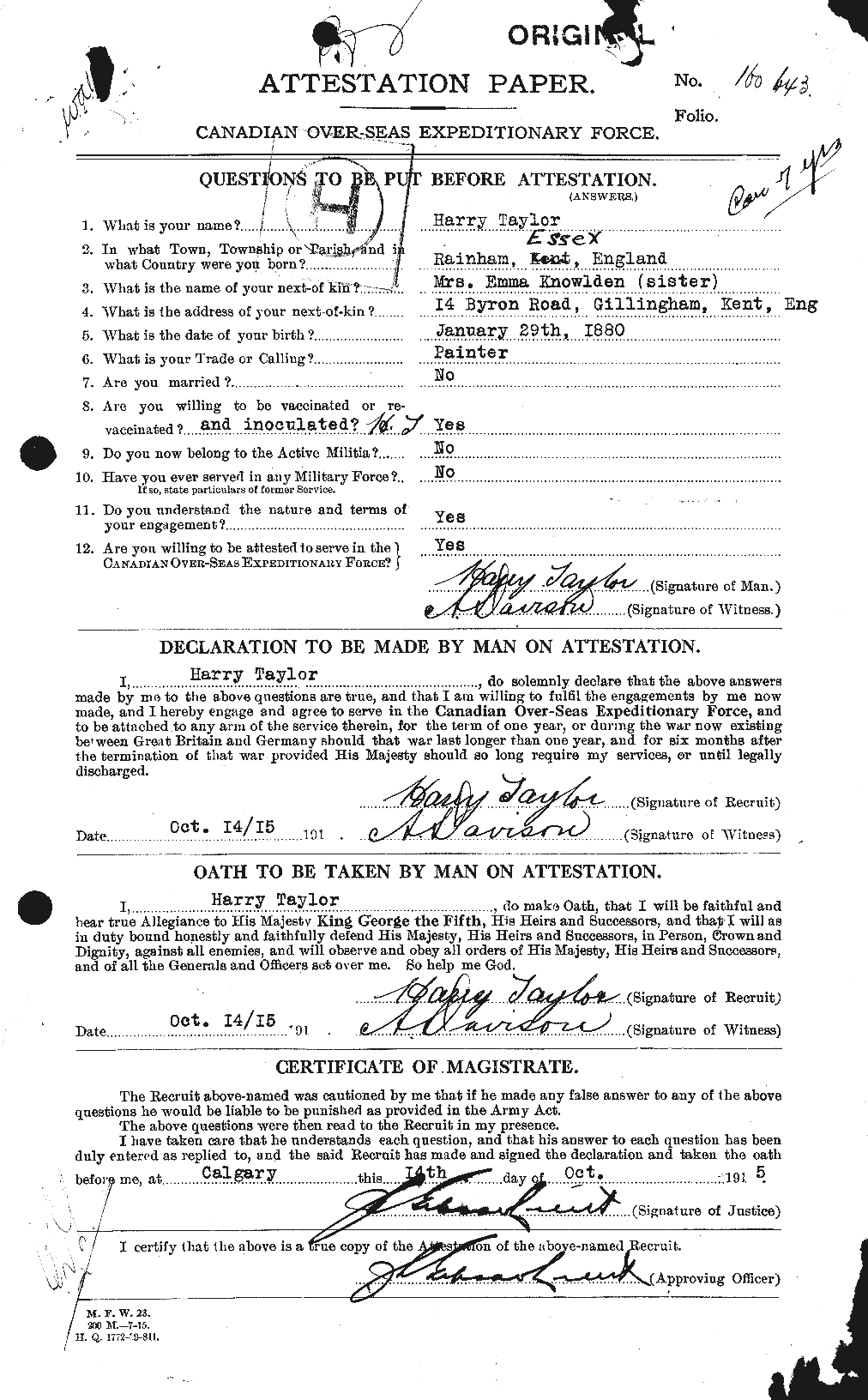 Personnel Records of the First World War - CEF 626458a