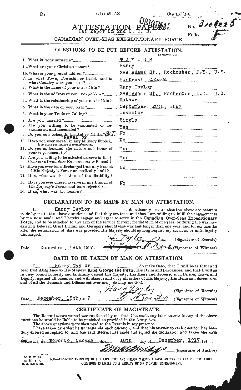 Personnel Records of the First World War - CEF 626473a