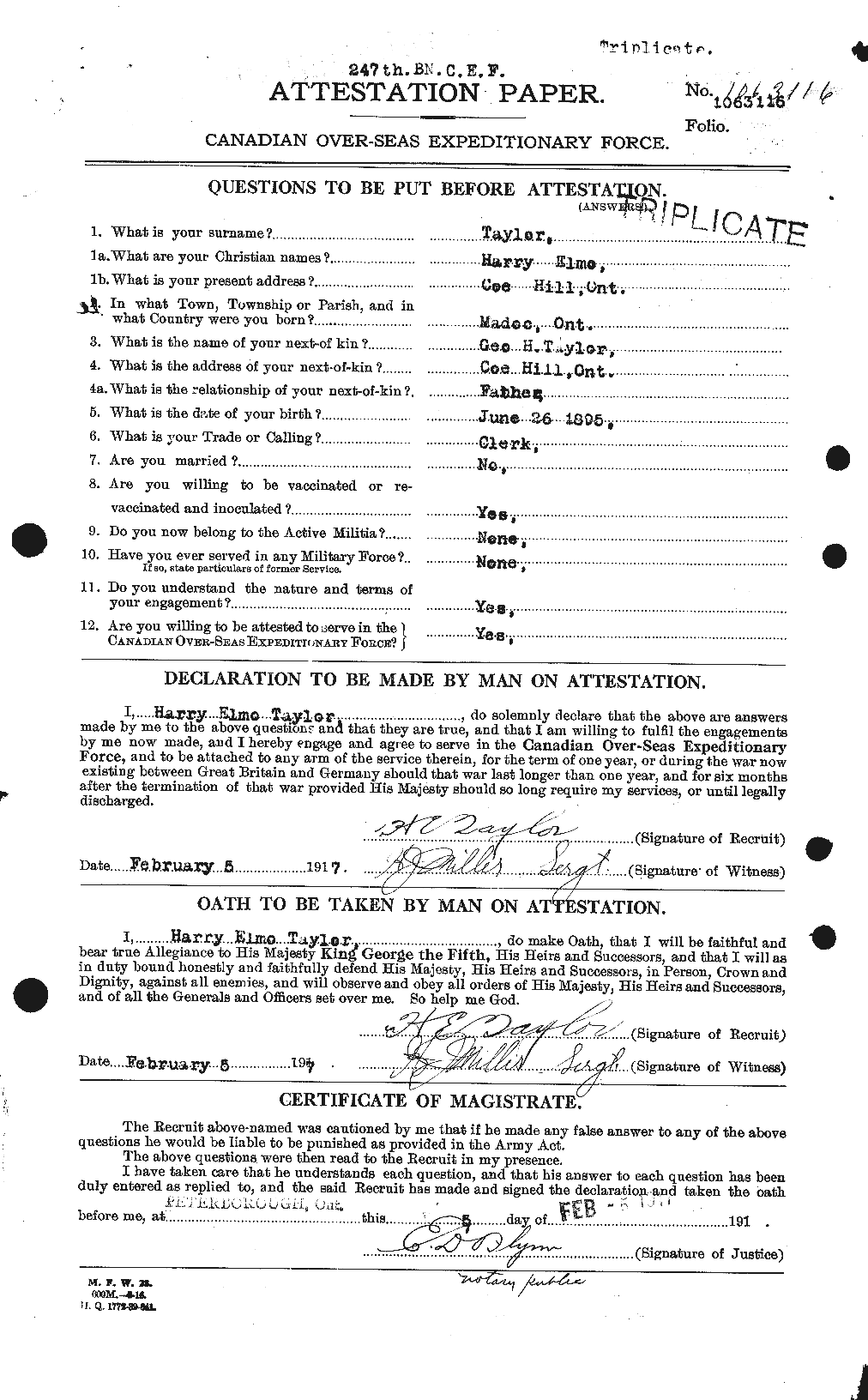 Personnel Records of the First World War - CEF 626493a