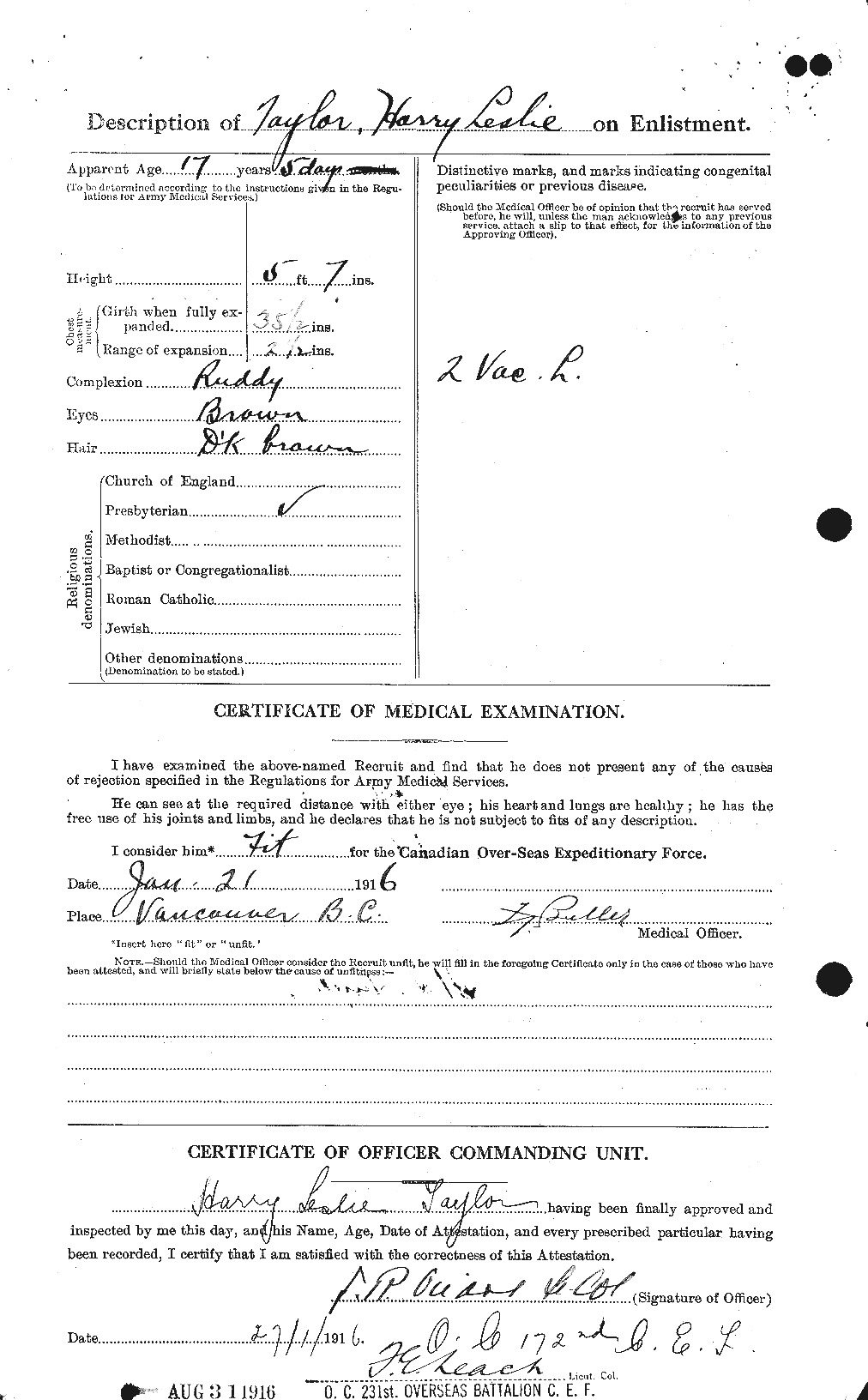 Personnel Records of the First World War - CEF 626499b