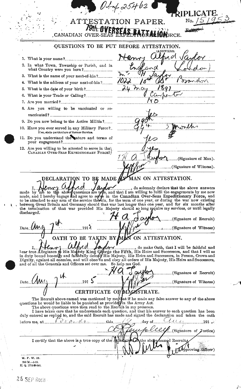 Personnel Records of the First World War - CEF 626528a