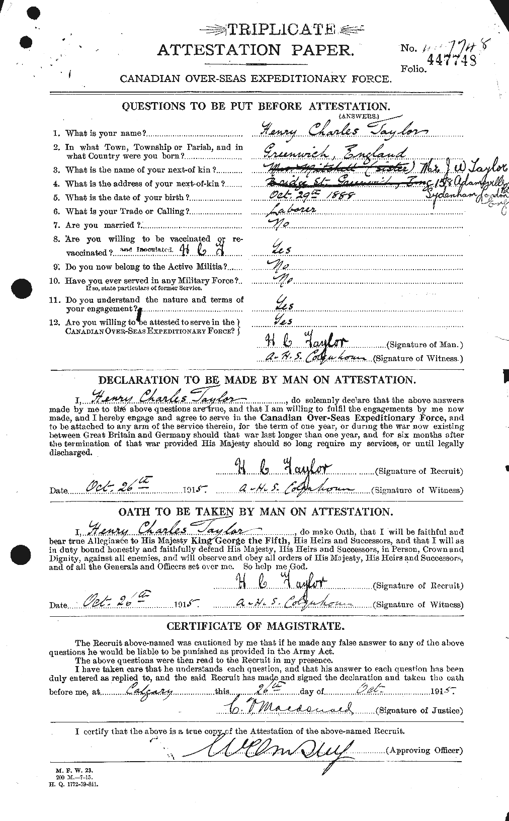 Personnel Records of the First World War - CEF 626530a