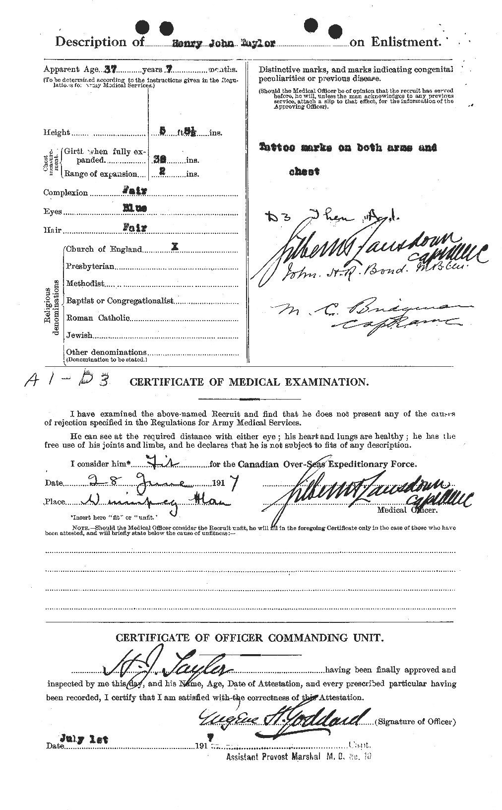 Personnel Records of the First World War - CEF 626547b