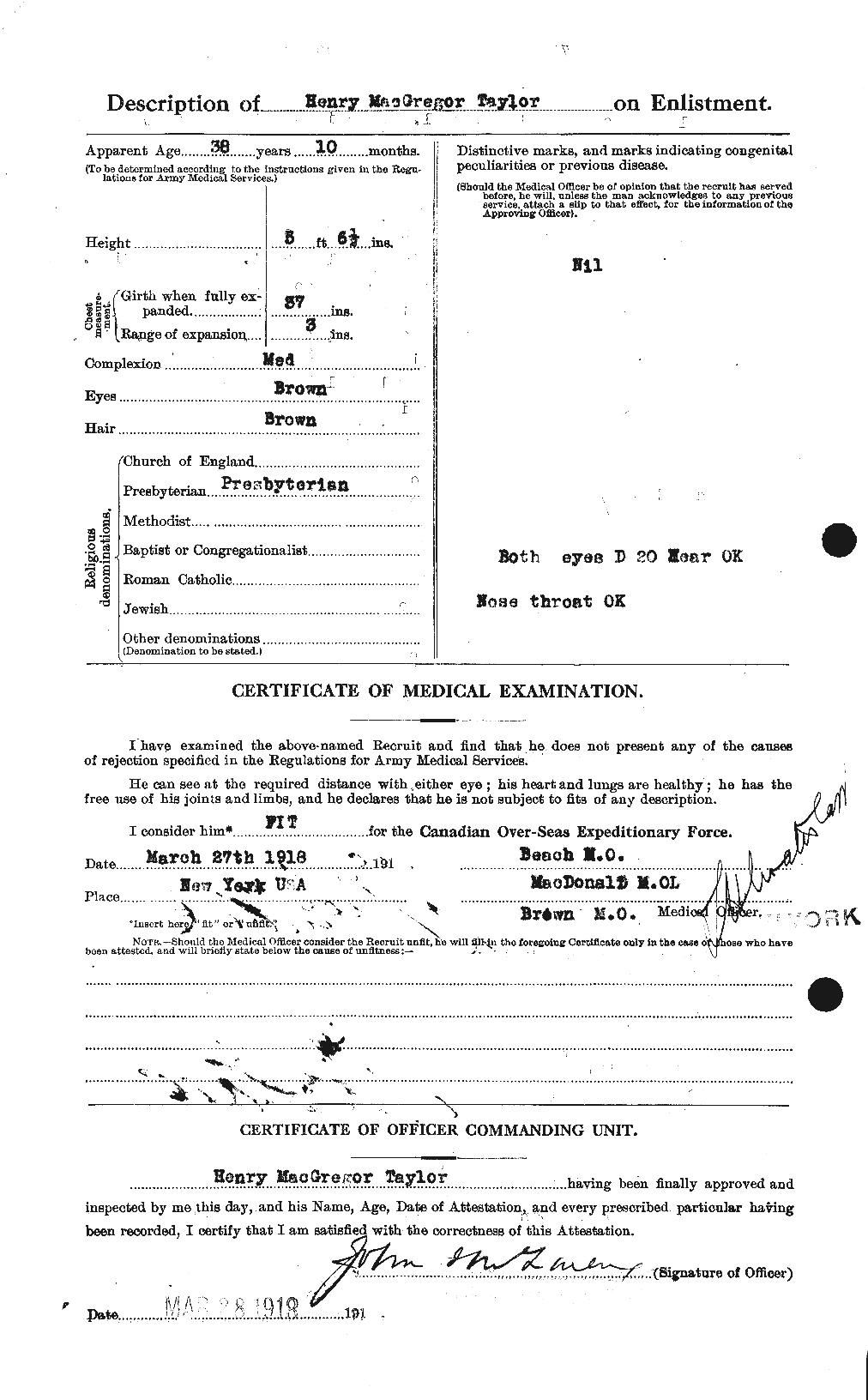 Dossiers du Personnel de la Première Guerre mondiale - CEC 626549b