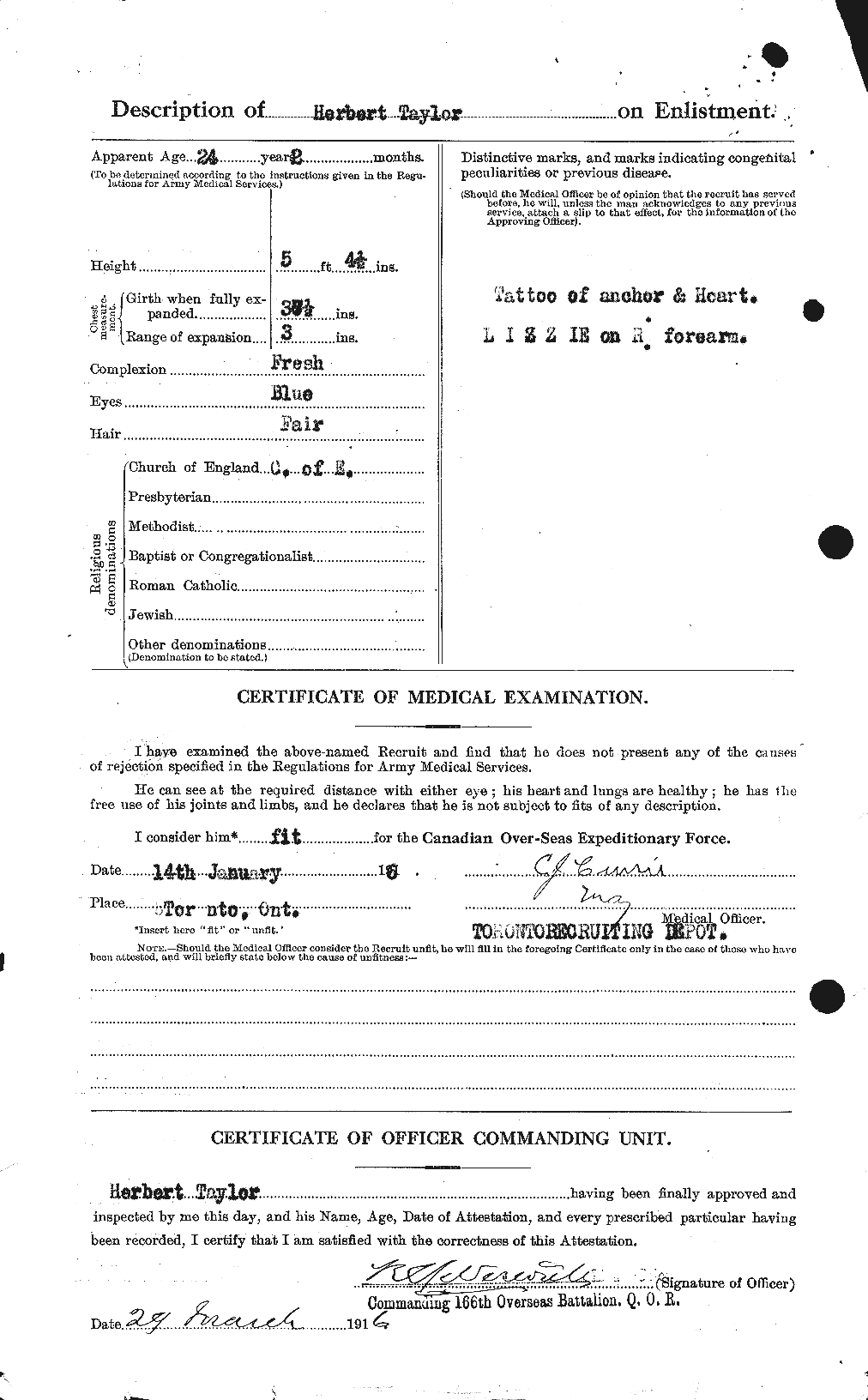 Dossiers du Personnel de la Première Guerre mondiale - CEC 626559b