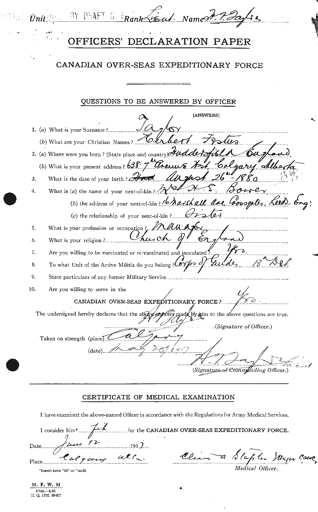 Personnel Records of the First World War - CEF 626567a
