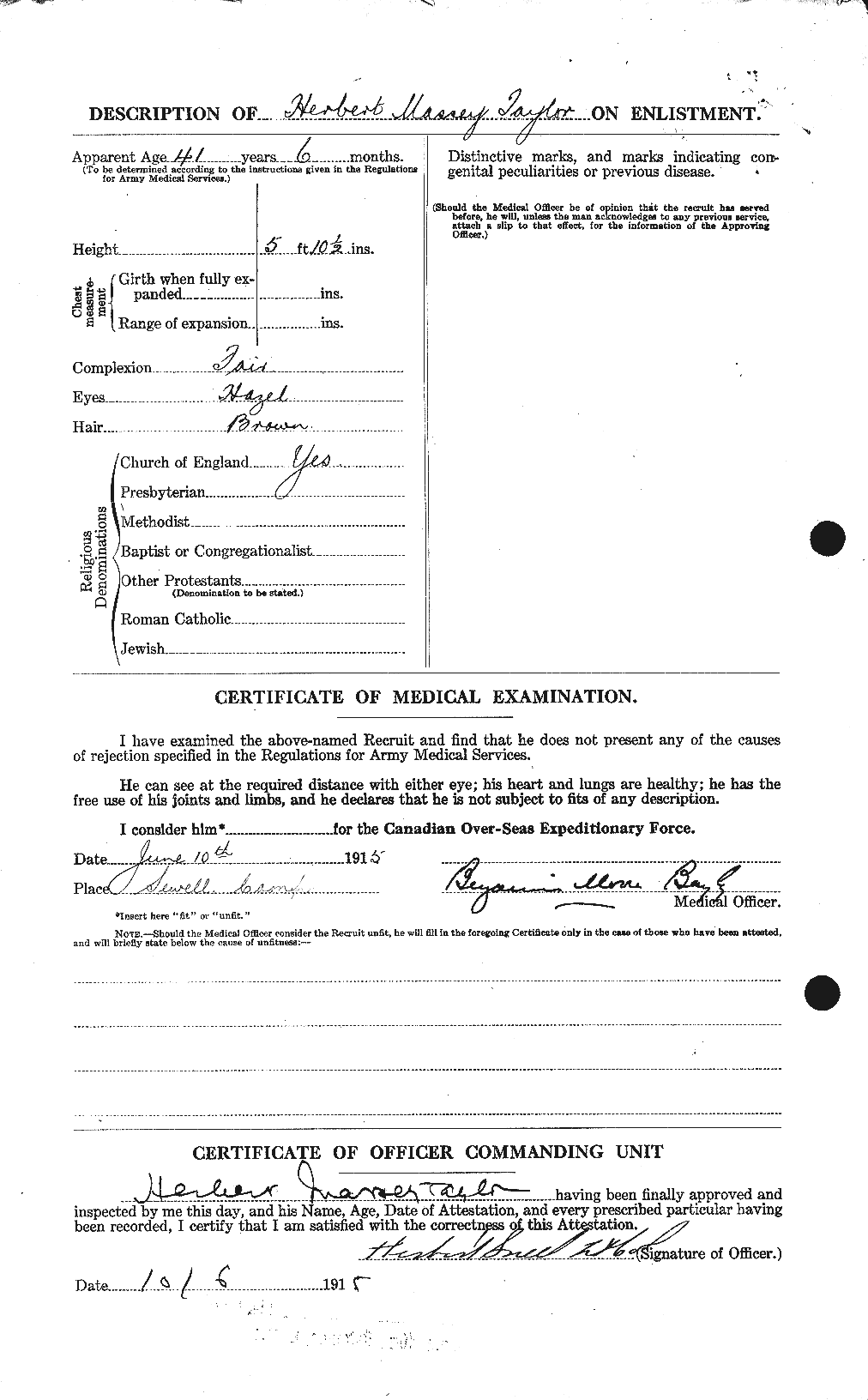 Dossiers du Personnel de la Première Guerre mondiale - CEC 626574b