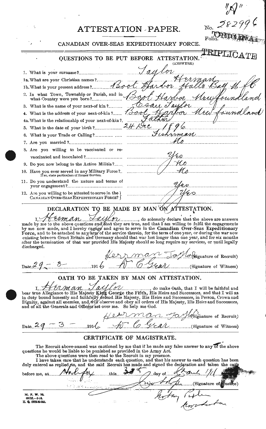 Personnel Records of the First World War - CEF 626582a