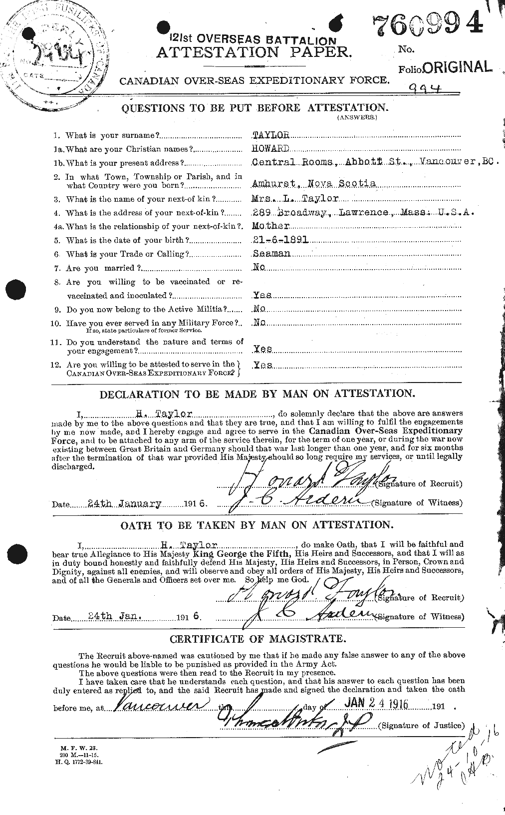 Personnel Records of the First World War - CEF 626597a