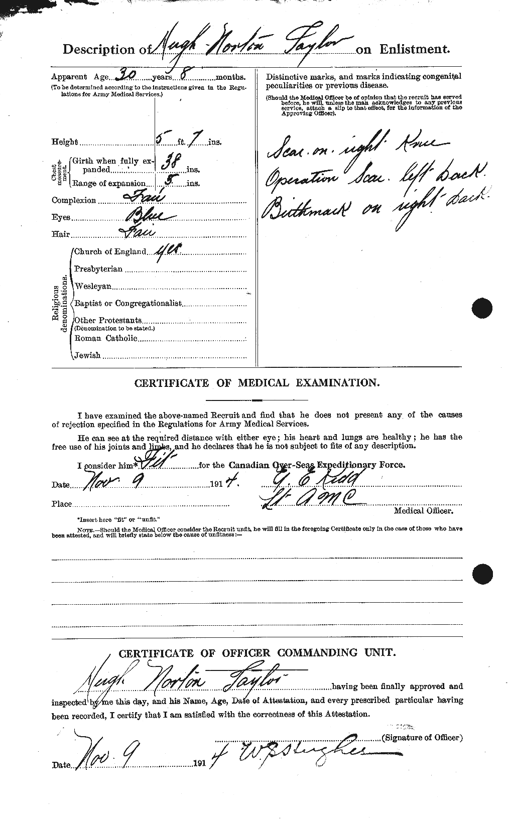 Dossiers du Personnel de la Première Guerre mondiale - CEC 626620b