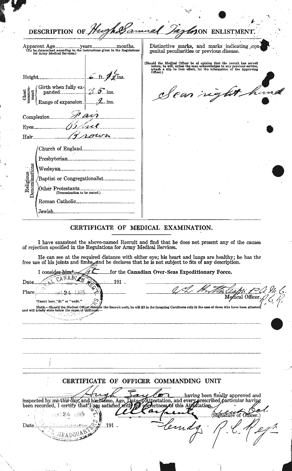 Personnel Records of the First World War - CEF 626621b