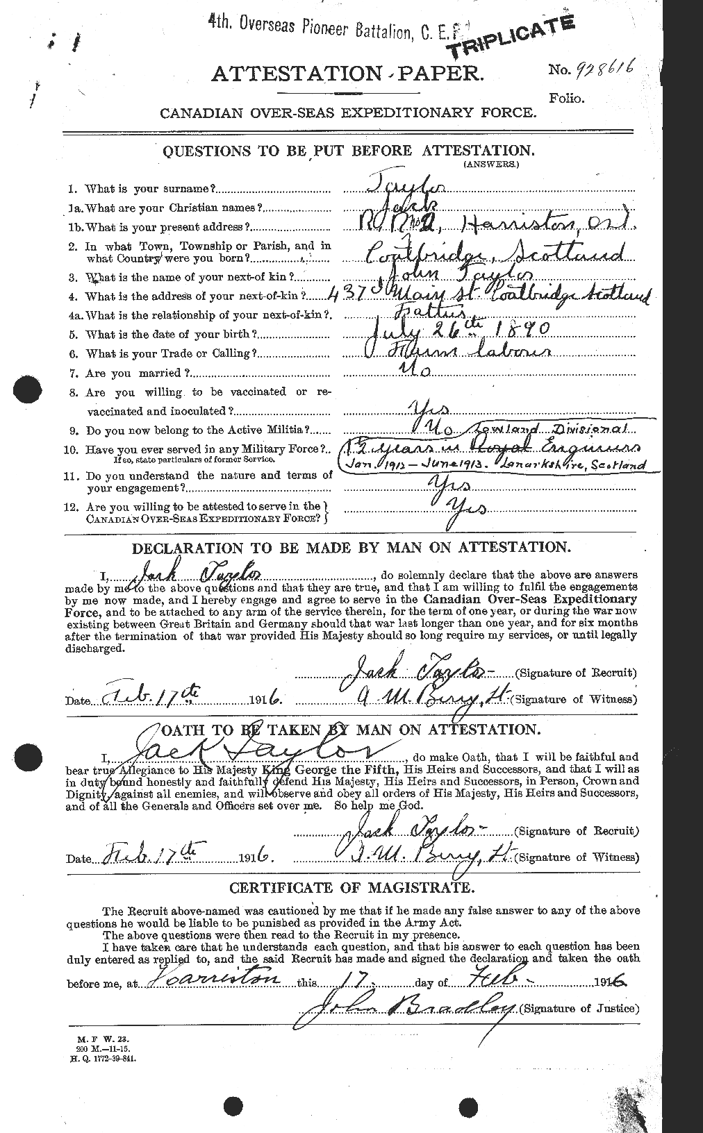 Personnel Records of the First World War - CEF 626642a