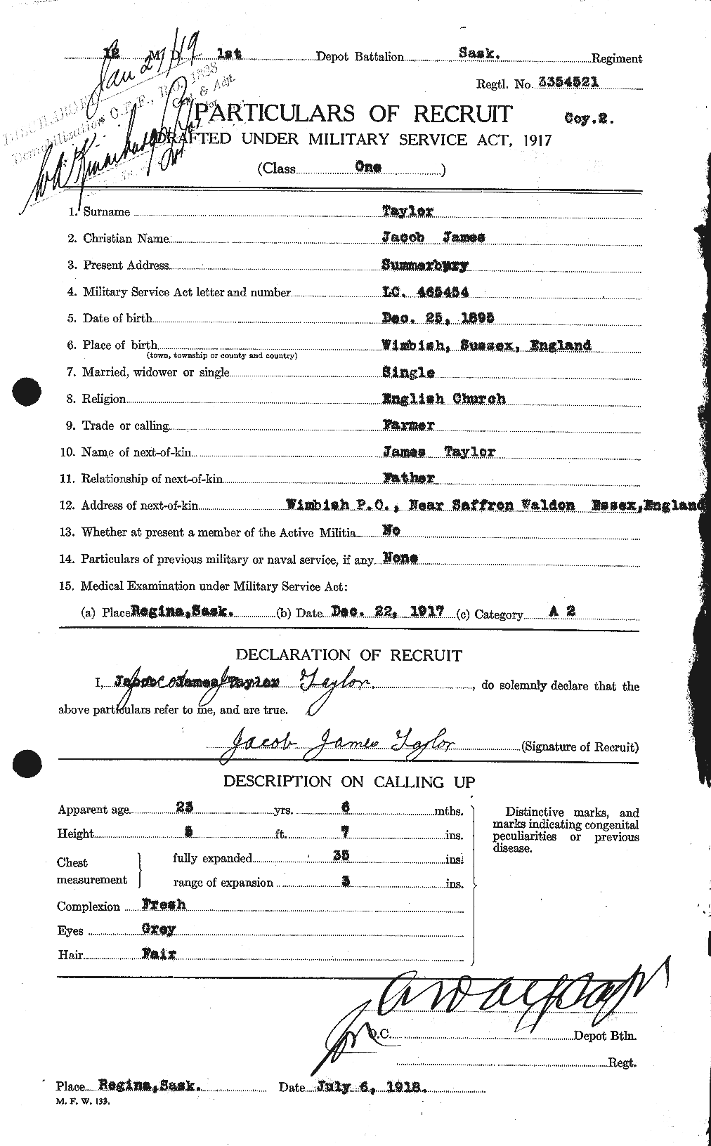 Personnel Records of the First World War - CEF 626647a