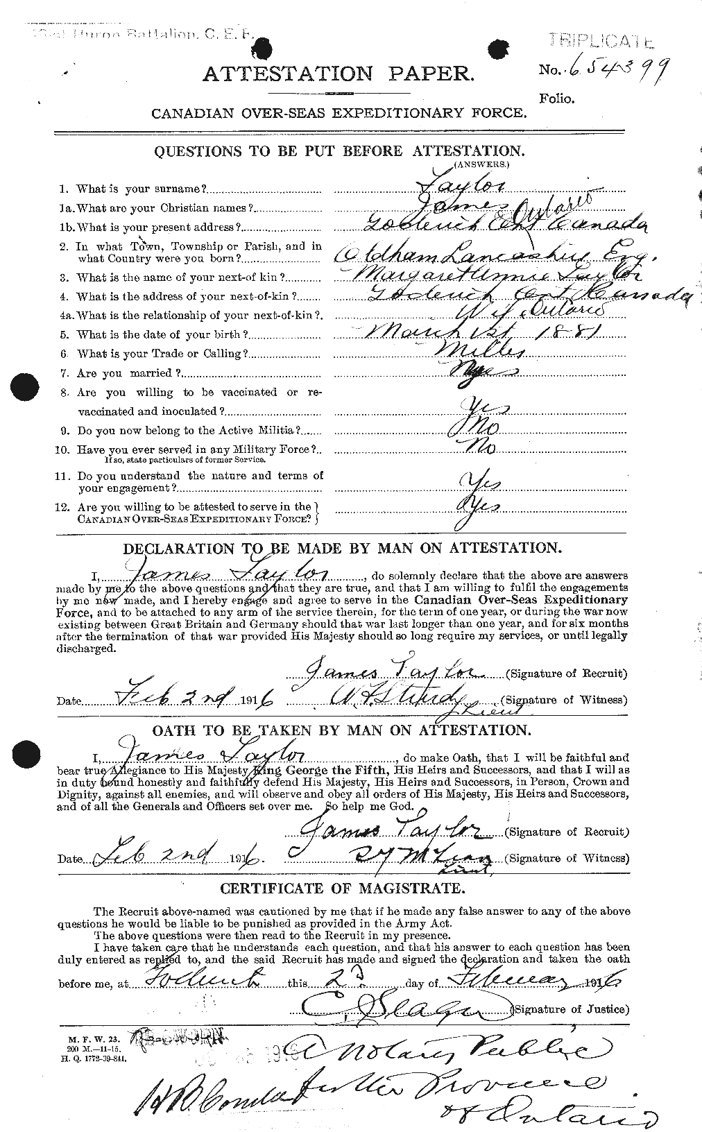 Personnel Records of the First World War - CEF 626650a