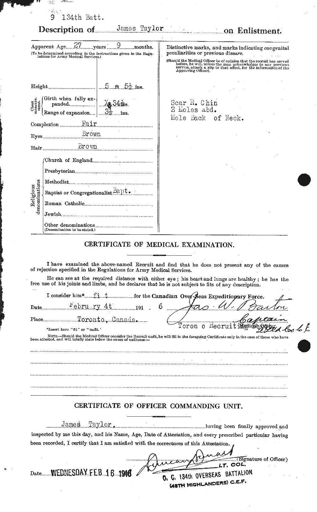 Dossiers du Personnel de la Première Guerre mondiale - CEC 626651b