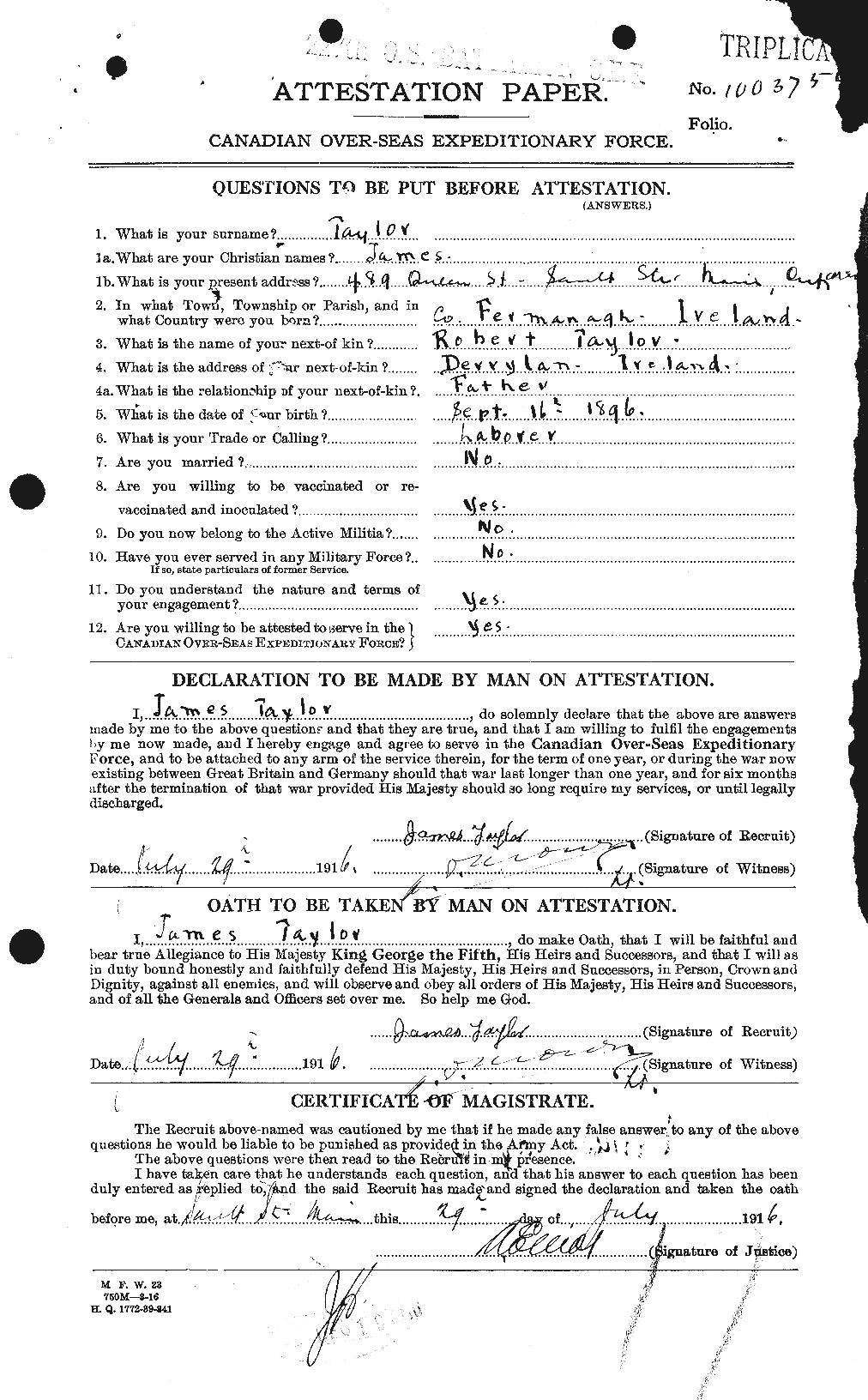 Personnel Records of the First World War - CEF 626656a