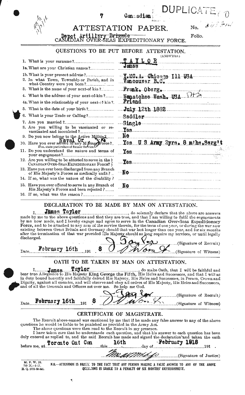 Personnel Records of the First World War - CEF 626671a