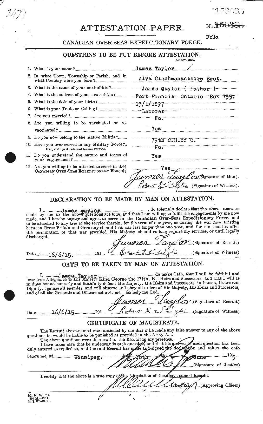 Personnel Records of the First World War - CEF 626673a
