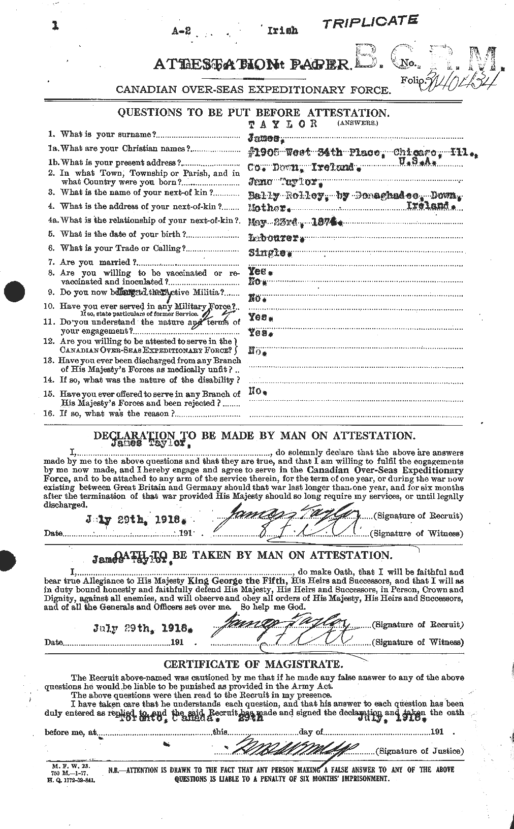 Personnel Records of the First World War - CEF 626675a