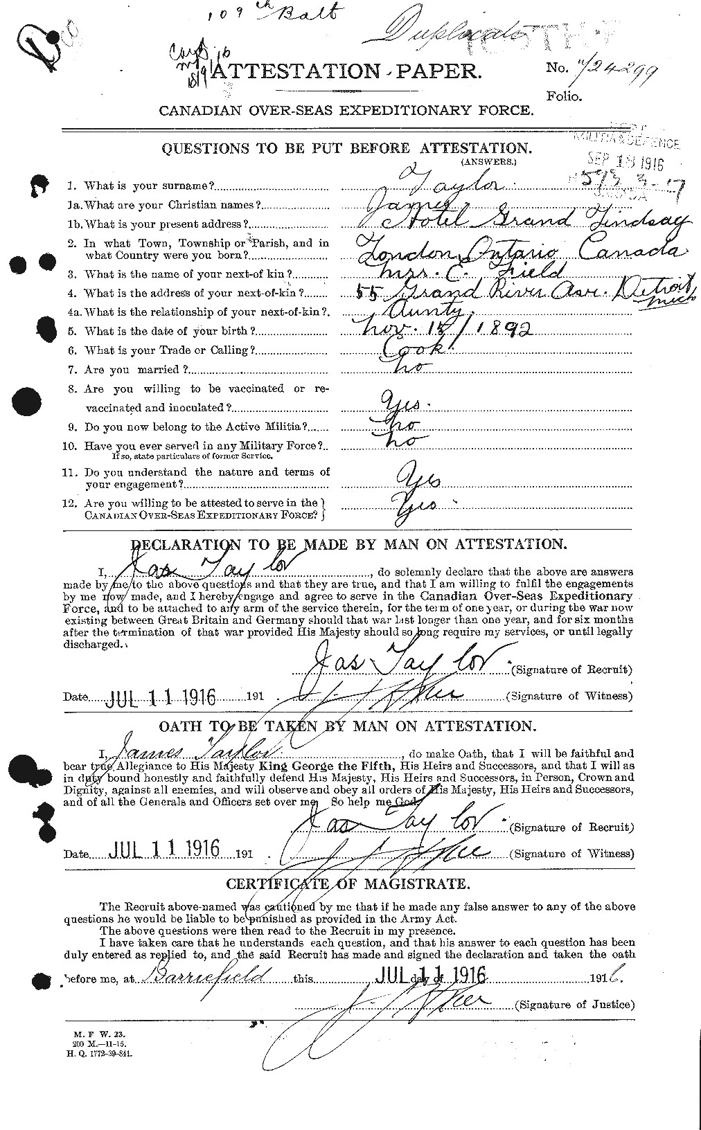 Personnel Records of the First World War - CEF 626679a