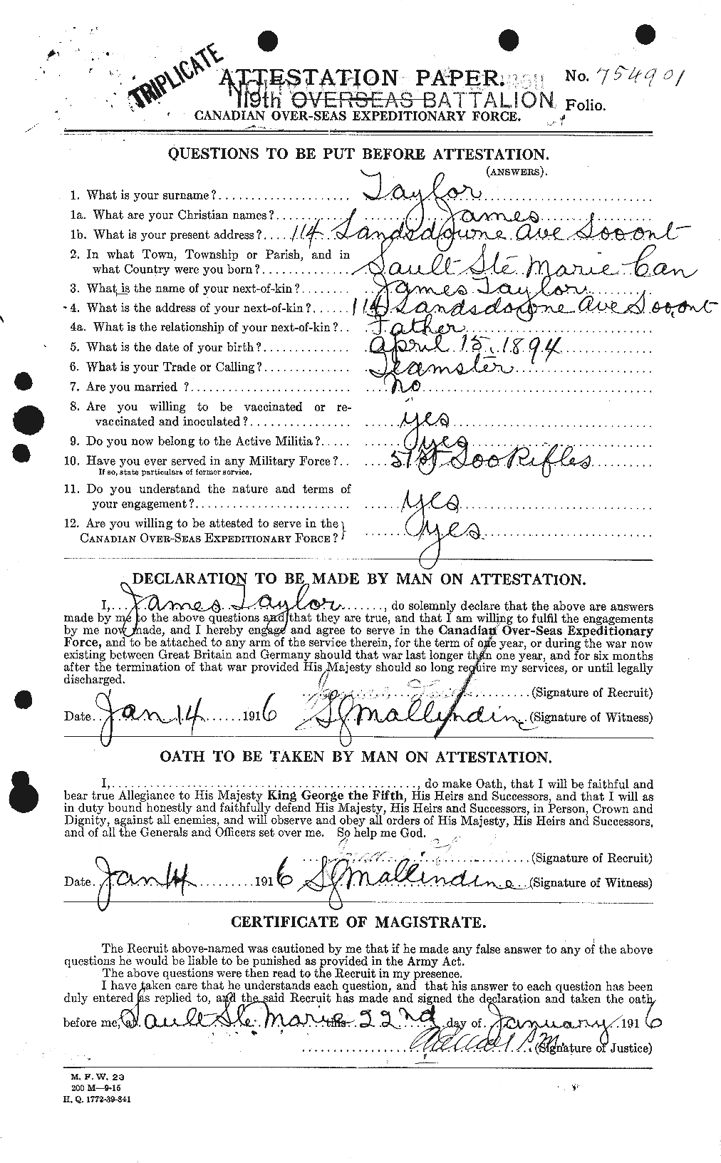 Personnel Records of the First World War - CEF 626680a