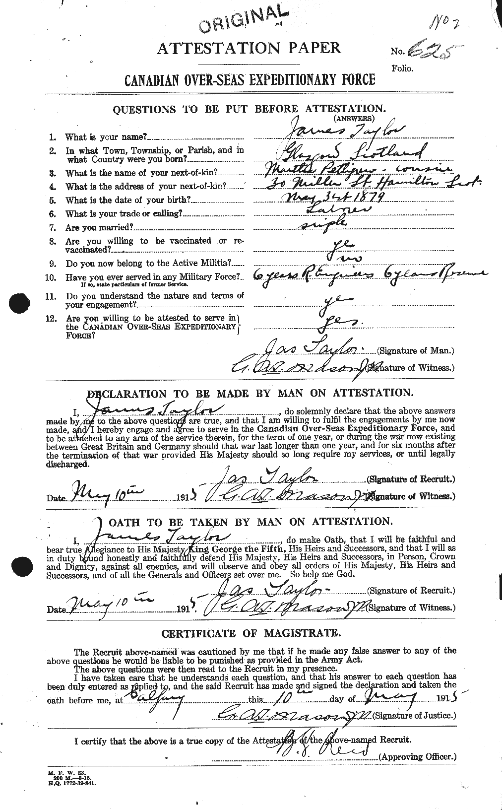 Personnel Records of the First World War - CEF 626681a
