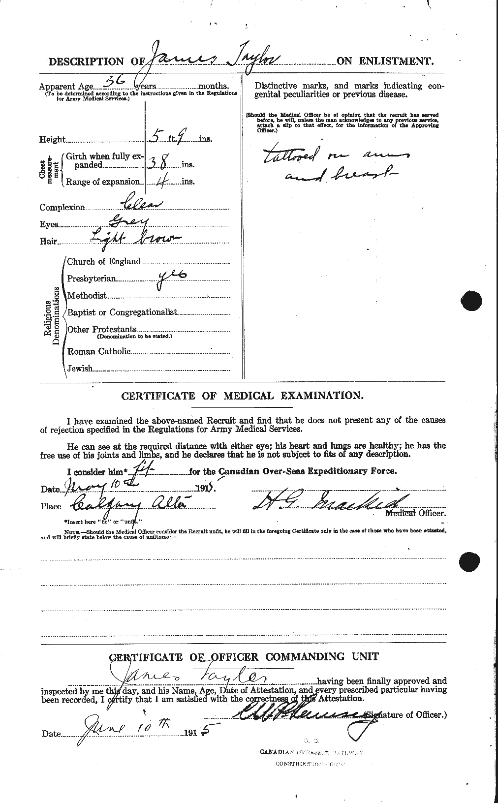 Dossiers du Personnel de la Première Guerre mondiale - CEC 626681b