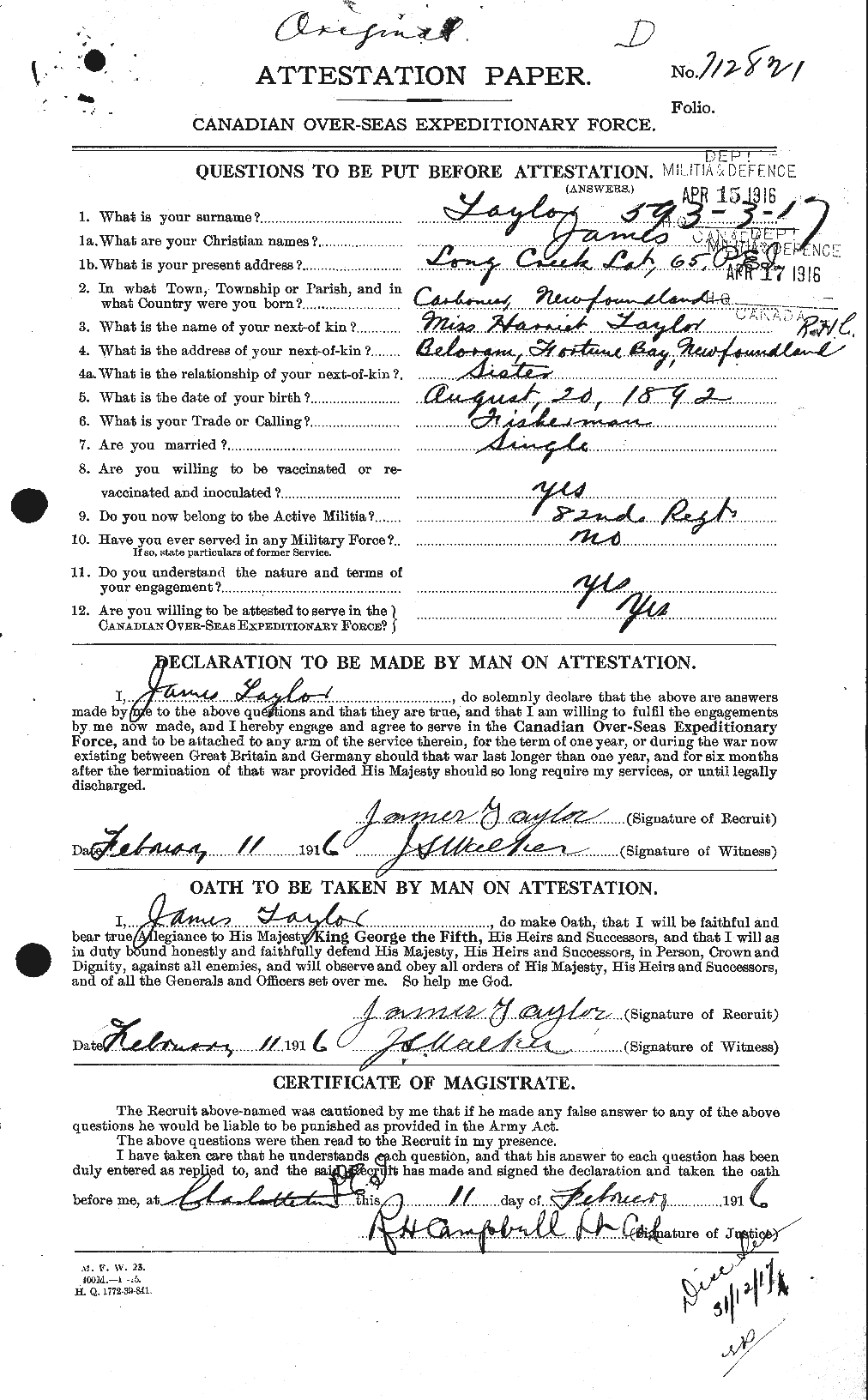 Personnel Records of the First World War - CEF 626688a
